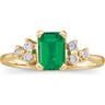 Chatham Created Emerald and Diamond Ring 7 x 5mm Ref 193250