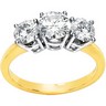 Two Tone 3 Stone Created Moissanite Anniversay Band 1.75 CTW Ref 179185
