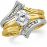 Two Tone Diamond Ring Guard .25 CTW Side Diamonds Ref 129288