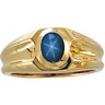 Simulated Blue Star Sapphire Gents Ring 8 x 6mm Ref 531027