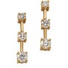 Three Stone Diamond Earrings .95 CTW Ref 475339