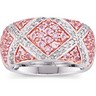 Two Tone Genuine Pink Sapphire and Diamond Ring Ref 494585