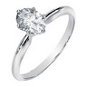 Created Moissanite Solitaire Engagement Ring 7 x 5mm 1 Carat Ref 931247