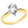 Created Moissanite Solitaire Engagement Ring 9 x 6mm 1.5 Carat Ref 689039