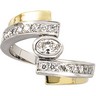 Two Tone Diamond Right Hand Ring .75 Carat Ref 449568