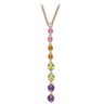 Multi Colored Genuine Gemstones and Diamond Necklace .035 CTW Ref 506260