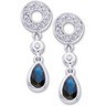 Genuine Blue Sapphire and Diamond Earrings .1 CTW 5 x 3mm Ref 330013