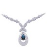 Genuine Blue Sapphire and Diamond Necklace .25 CTW 6 x 4mm Ref 127071