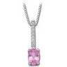 Genuine Pink Sapphire and Diamond Necklace .08 CTW 7 x 5mm Ref 335247