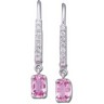 Genuine Pink Sapphire and Diamond Earrings .17 CTW 6 x 4mm Ref 515619