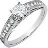 Moissanite and Diamond Engagement Ring .5 Carat and .17 CTW Ref 992300