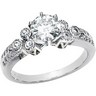 Moissanite and Diamond Engagement Ring 1 Carat and .17 CTW Ref 950088