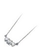3 Stone Necklace on 18 inch Diamond Cut Cable Chain .5 CTW Ref 539743