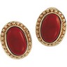 Genuine Red Jade Earrings | 11 x 7 mm | SKU: 64907