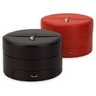 Black Leatherette Round Jewelry Case | SKU: 65-3008