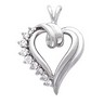 Diamond Heart Shaped Pendant .43 CTW 27 x 20mm Ref 548473