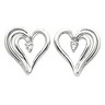 Diamond Heart Shaped Earrings 4 pttw dia. Ref 471466