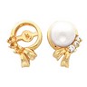 Pearl and Diamond Earrings 6mm .07 CTW Ref 112447