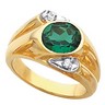 Mens Birthstone Ring with Diamond Accents 10 x 8mm Ref 806313