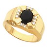 Mens Oval Onyx Ring with Diamond Accents .15 CTW Ref 967506
