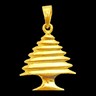 Solid Gold Cedar of Lebanon; 22.5 x 18.0 mm|"The just shall flourish like the palm-tree; he shall grow up like the cedar of Lebanon; planted in the house of the Lord, in the courts of the house of our God." - Psalm 91 - 