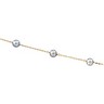 5 mm Solid Black Cultured Pearl Station Necklace | 18 inches | SKU: CH185