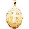 Oval Shaped Locket with Cross 22 x 17mm Ref 426251