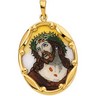 Hand Painted Porcelain Face of Jesus Ecce Homo Medal Ref 448327