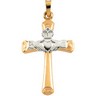 Two Tone Hollow Claddagh Cross Pendant Height: 27.0mm; Width: 19.5mm Ref 563313