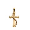14K Yellow and Rose Gold Cross Pendant with Shroud 25 x 15mm Ref 359963
