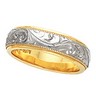 6mm 14K Two Tone Hand Engraved Band Ref 525552