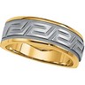 Greek Key Inspired Wedding Band 6.75mm Width Tapered Ref 236227