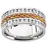 8mm Tri Color Bridal Diamond Anniversary Band 1.5 CTW Ref 146776