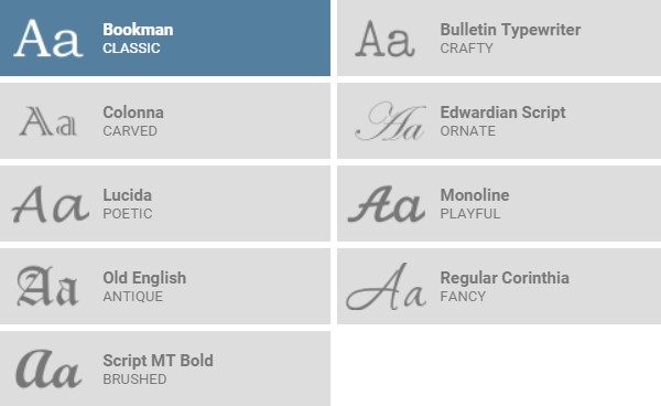 Inside Band Laser Engraving Fonts