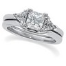 Three Stone Semi Set Princess Cut Engagement Ring Ref 669686