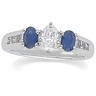 Three Stone Semi Set .25 CTW Blue Sapphire and Diamond Ring Ref 192671