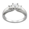 Princess Cut Semi Set .5 CTW Engagement Ring Ref 755591