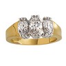 Two Tone 3 Stone .75 CTW Semi Set Oval Diamond Ring Ref 248319