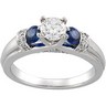 Blue Sapphire and Diamond Engagement Ring with .13 CTW Band Ref 411665