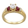 Ruby and Diamond Engagement Ring with .13 CTW Band Ref 701698
