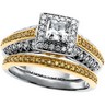 Two Tone Vintage Style Engagement Rings