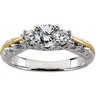 3 Stone Diamond Semi Set Anniversary Band .38 CTW Ref 473058