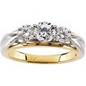 Two Tone 3 Stone Semi Set .5 CTW Diamond Engagement Ring Ref 488467