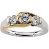 14KTT .5 CTW Diamond Semi Set Engagement Ring Ref 415469