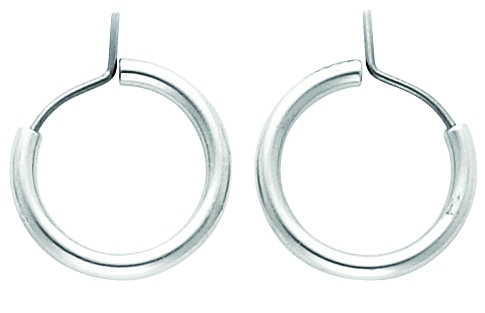 Blomdahl Rhodium Plated Anium Hoop Earrings 15 25 To 17 25mm Blomdahl Rhodium Plated Anium Hoop