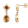 Genuine Madeira Citrine, Citrine and Diamond Earrings .02 CTW Ref 353287