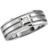 Mens .1 CTW Diamond Tapered Band 8mm Width Ref 163105