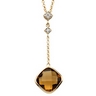 Genuine Checkerboard Cinnamon Quartz and Diamond Necklace .04 CTW Ref 834094