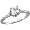 Moissanite and Diamond .2 CTW Engagement Ring and .13 CTW Band Ref 194442