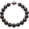 Freshwater Black Cultured Pearl Necklace 18 inch 10 to 11mm Ref 526679